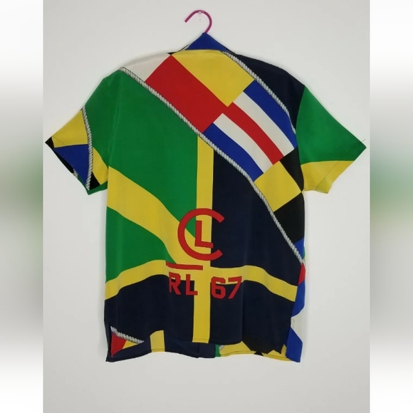 Mint like new Lauren Ralph Lauren Nautical polo 100 Silk Blouse Shirt - Picture 5 of 13